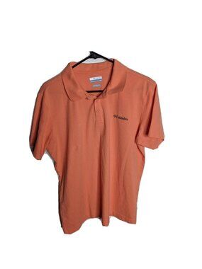 Columbia Polo Shirt Men's Medium Orange Active Fit Short Sleeve Outdoor